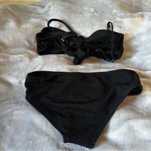 Limeapple Black Textured Bikini Set
